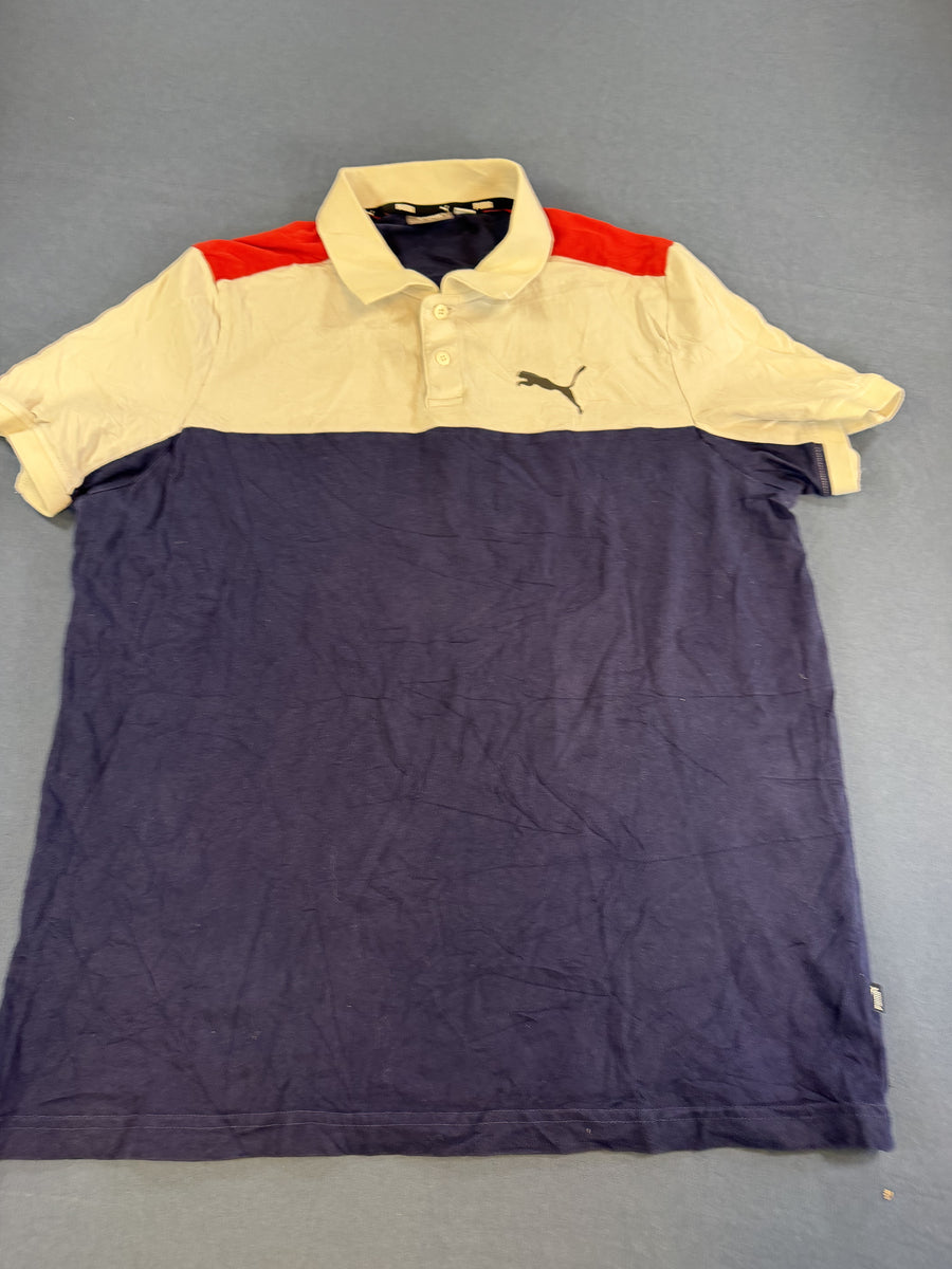 Blauwe Puma polo, heren maat L (poloshirt / piqué polo)