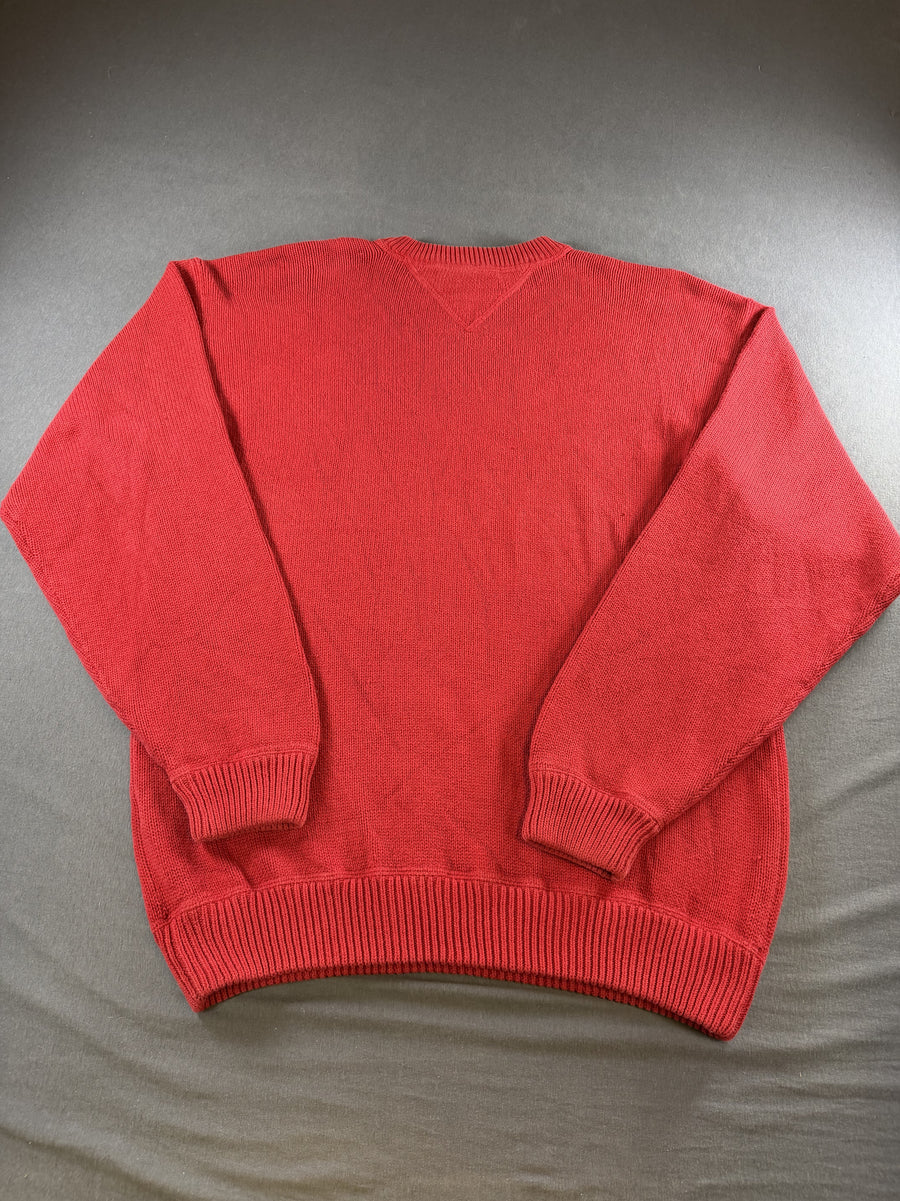 Rood Tommy Hilfiger sweater (trui / sweatshirt), maat XL, 100% katoen
