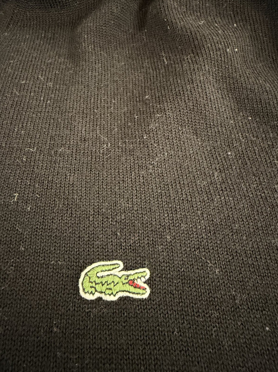 Zwarte Lacoste wollen trui maat XXL (pullover met V-hals)