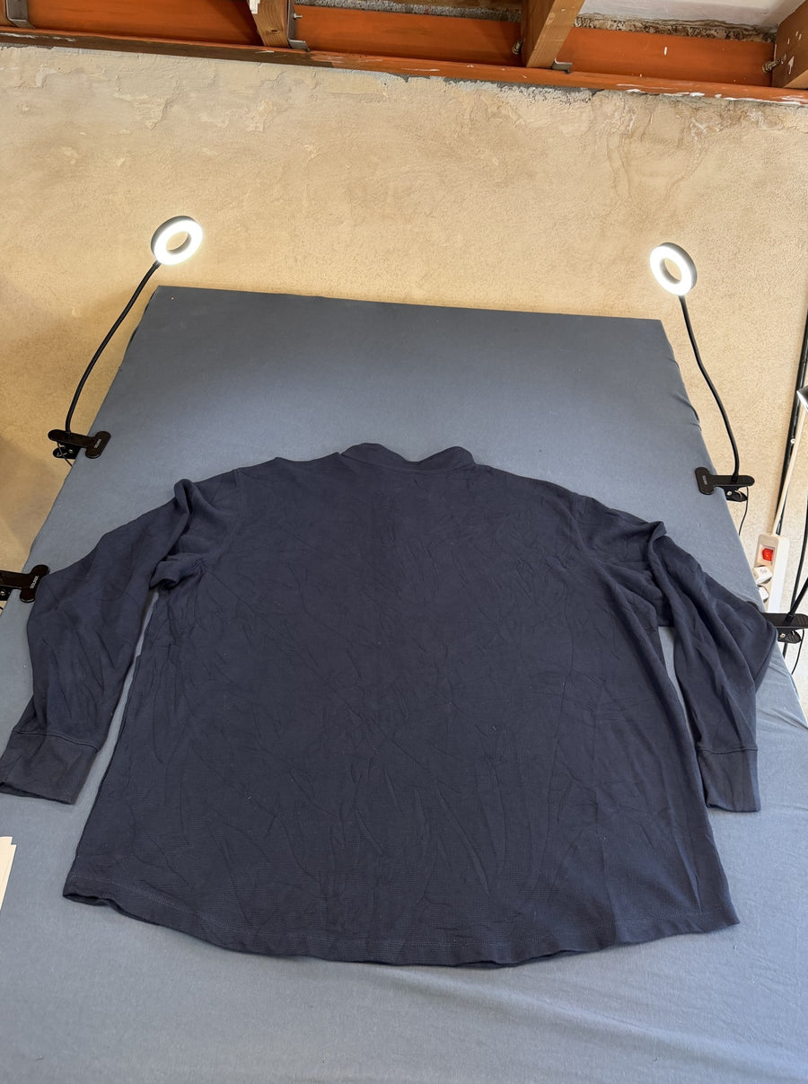 Blauw Carhartt knoopkraagshirt, maat 4XL (henley-trui / longsleeve)