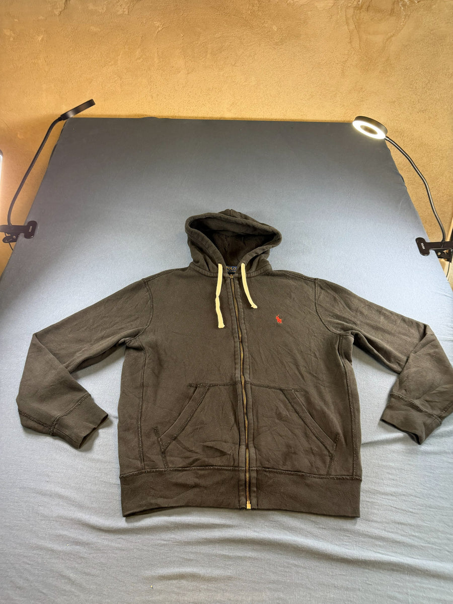 Polo Ralph Lauren hoodie met rits zwart heren maat M katoen sweatvest ritsvest vintage