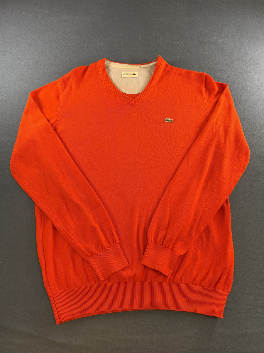 Lacoste trui oranje maat M V-hals