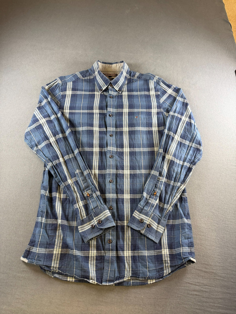 Tommy Hilfiger Blouse blauw geruit Real Indigo