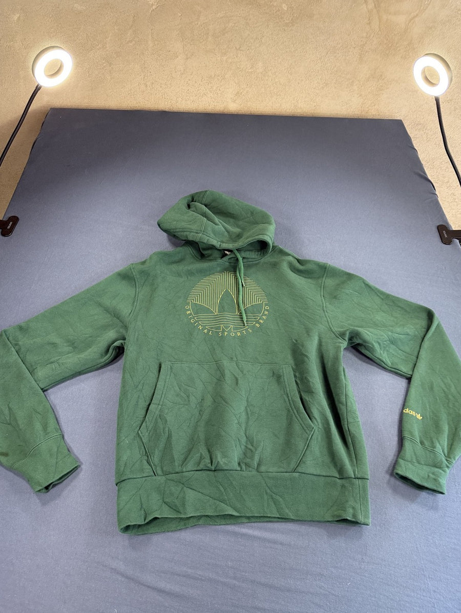 Groene adidas hoodie (capuchontrui) met Trefoil-print, maat S