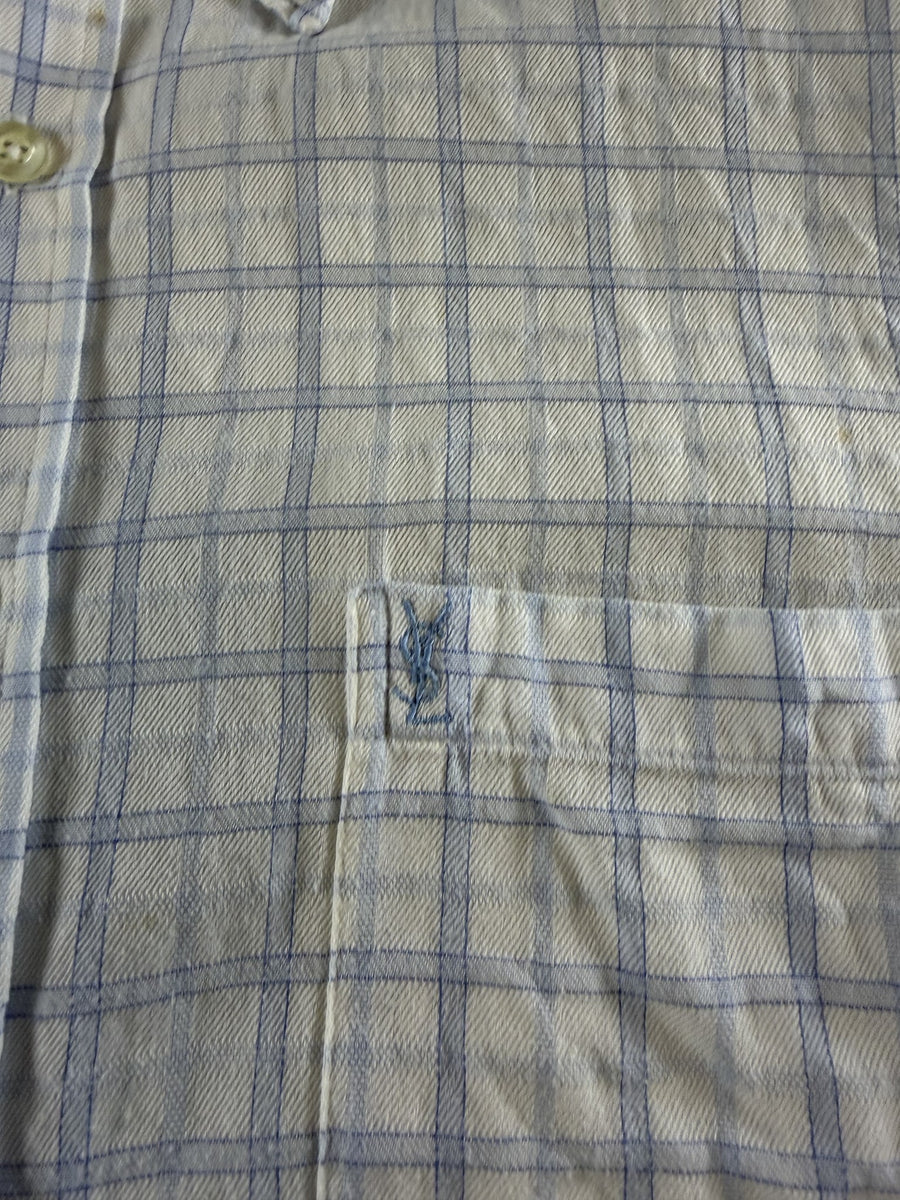 Yves Saint Laurent Blouse wit geruit