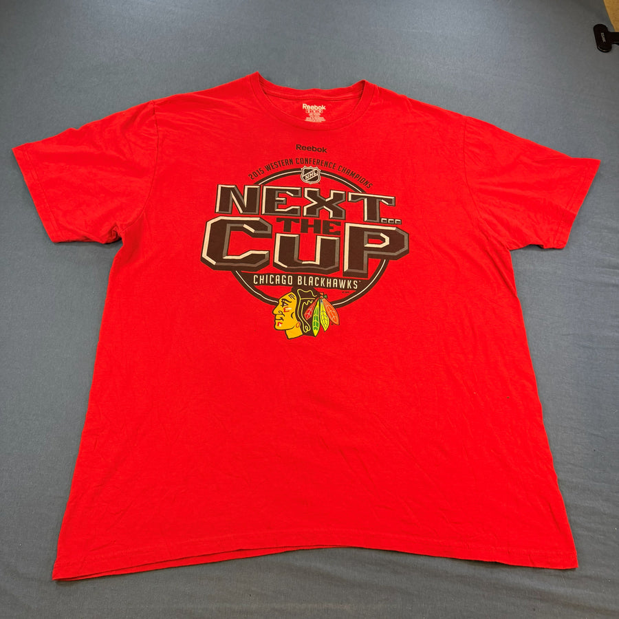 Reebok T-shirt rood print Chicago Blackhawks