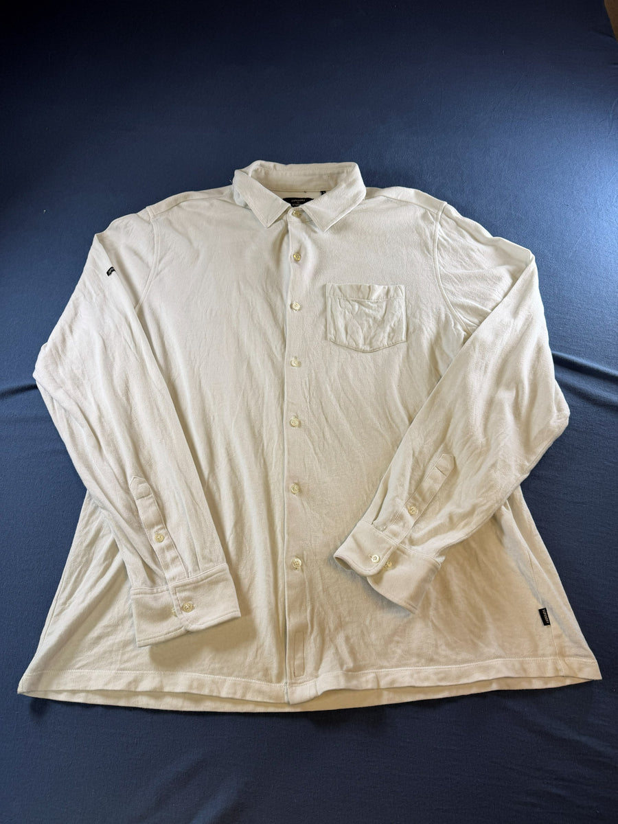 Superdry blouse grijs heren maat XL overhemd shirt effen button up