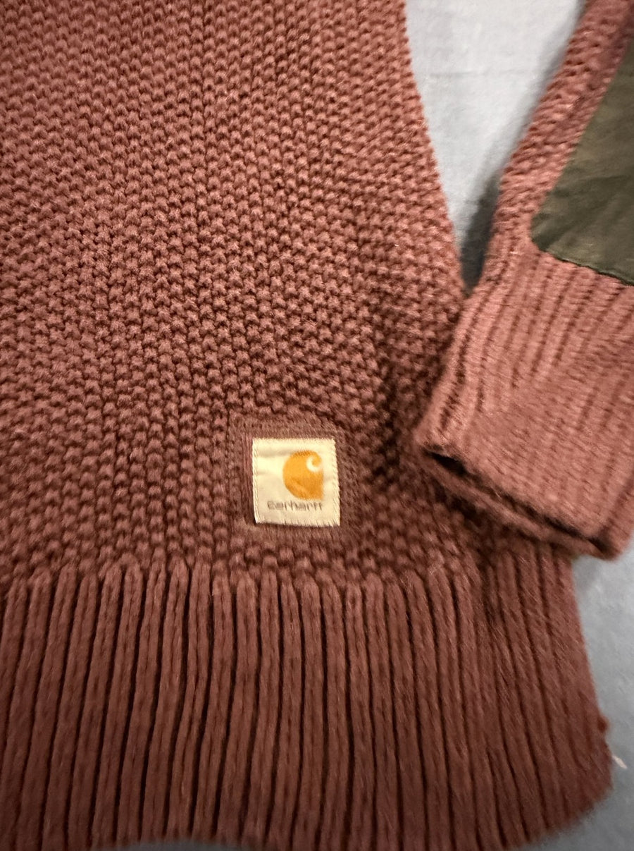 Rood Carhartt grofgebreide trui maat L (chunky knit pullover)