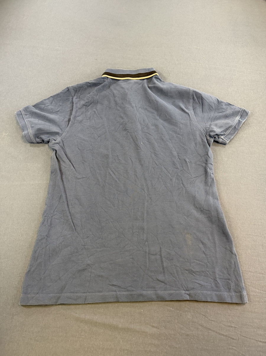 Blauwe motorpolo van Barbour International (piqué polo / bikershirt), maat S