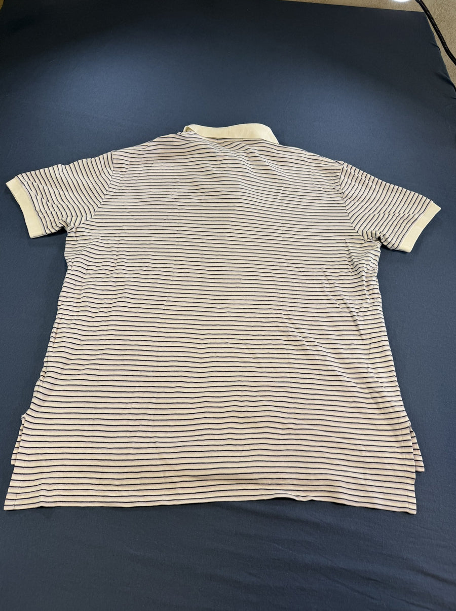Wit Polo Ralph Lauren piqué-polo (poloshirt) maat L met crème contrastkraag