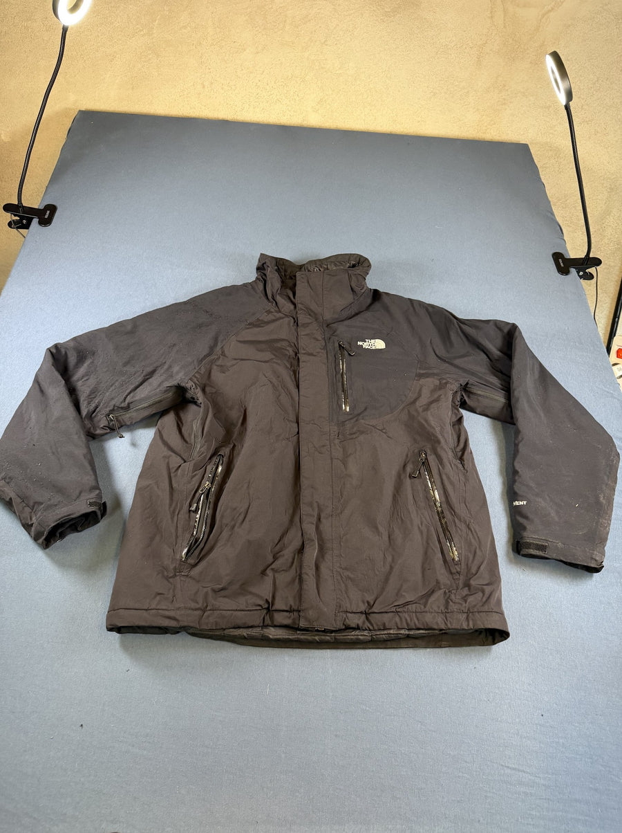 Zwarte The North Face HyVent jas heren maat M (gewatteerde winterjas / outdoorjas)