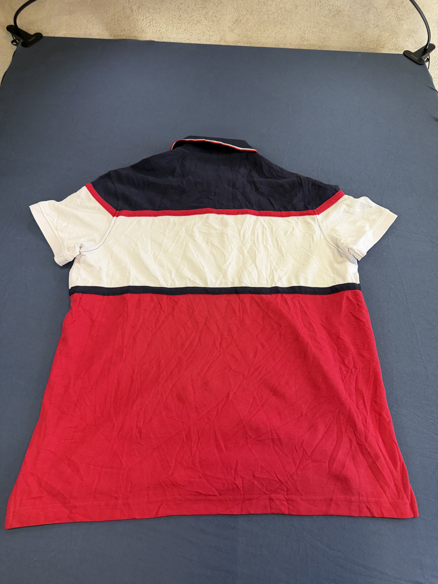 Rood Nautica poloshirt (polo) met colourblock-paneel – maat XXL