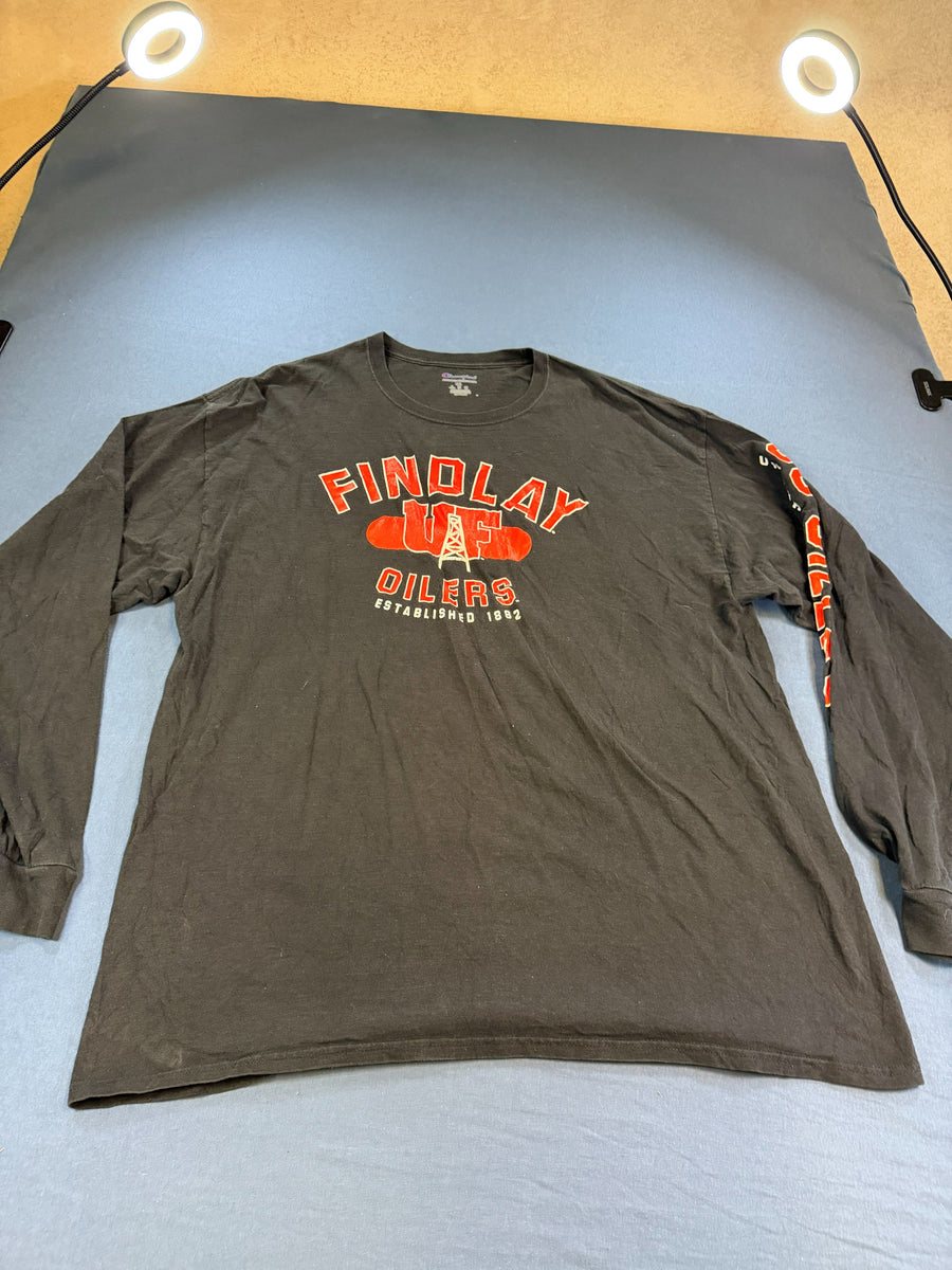 Champion longsleeve zwart print heren maat XXL shirt met lange mouwen long sleeve tee