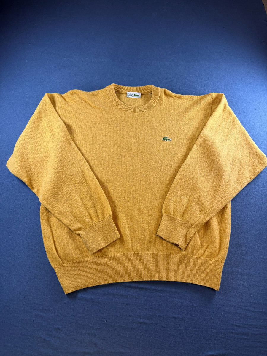 Lacoste trui geel heren maat XXL sweater pullover gebreid vintage