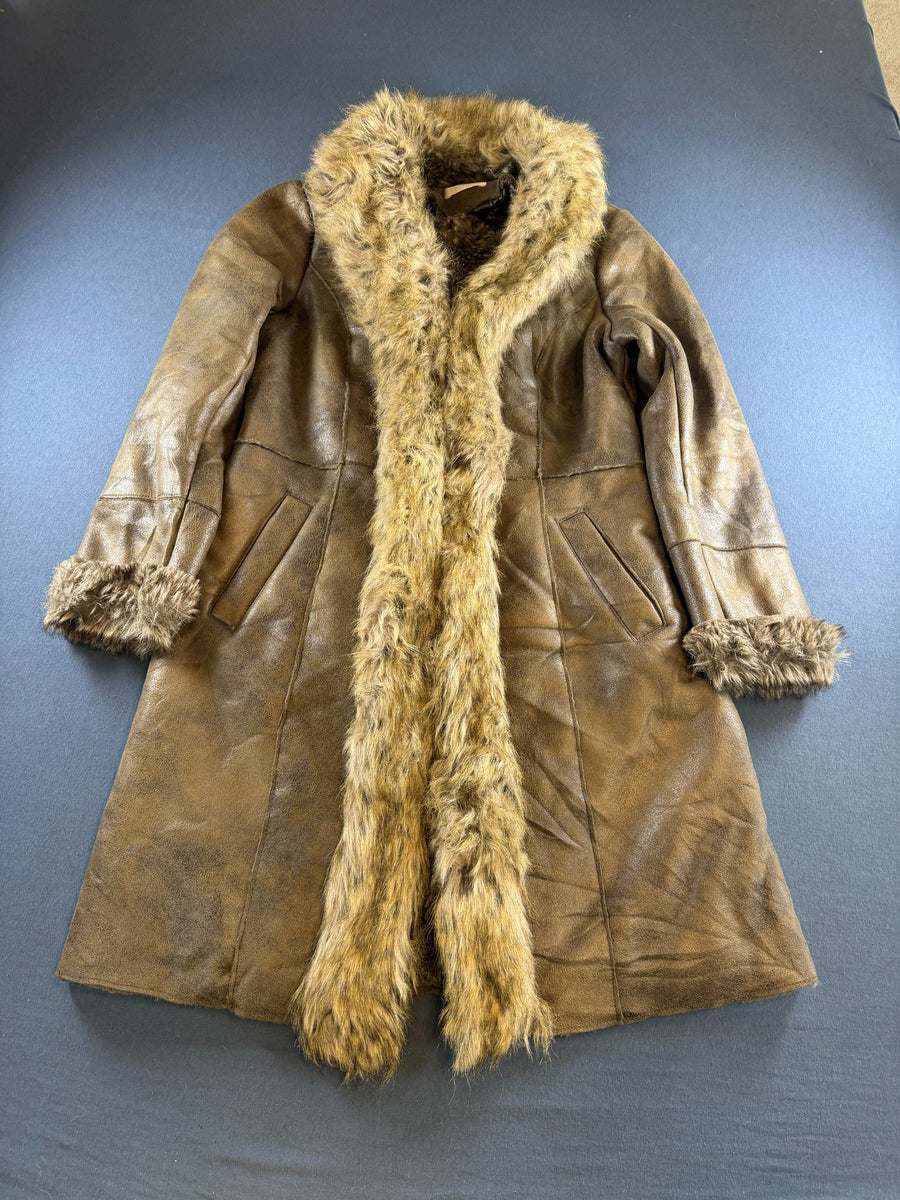 Vintage Dressing Afghaanse jas bruin dames maat L