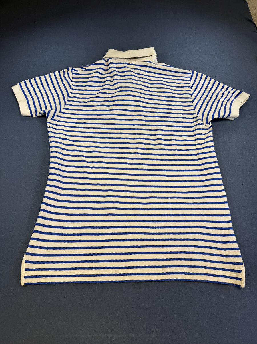 Wit poloshirt met kobaltblauwe strepen (polo / tennisshirt), Nautica, maat XL