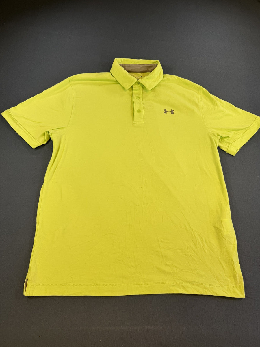 Neongeel Under Armour HeatGear polo maat M (golf- en sportshirt)