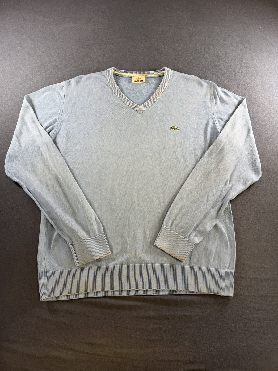 Lacoste trui blauw heren maat L v-hals v-neck sweater pullover