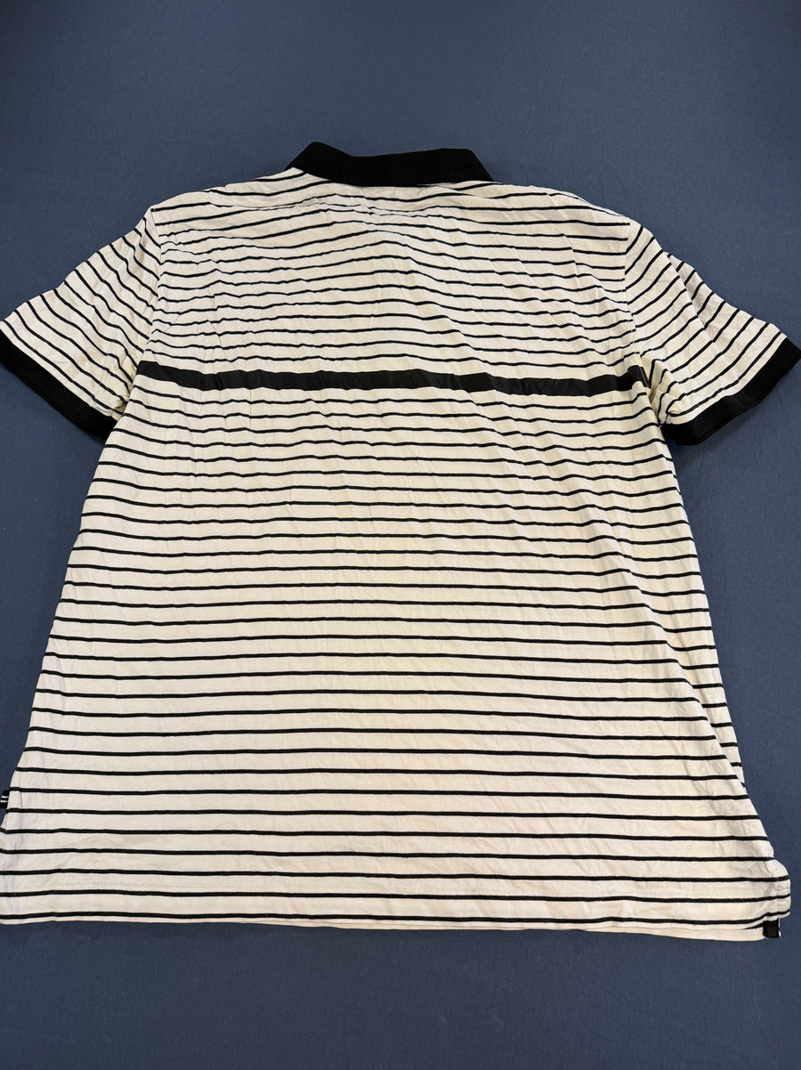 Wit-zwart gestreepte Nautica polo (sportshirt), maat XL