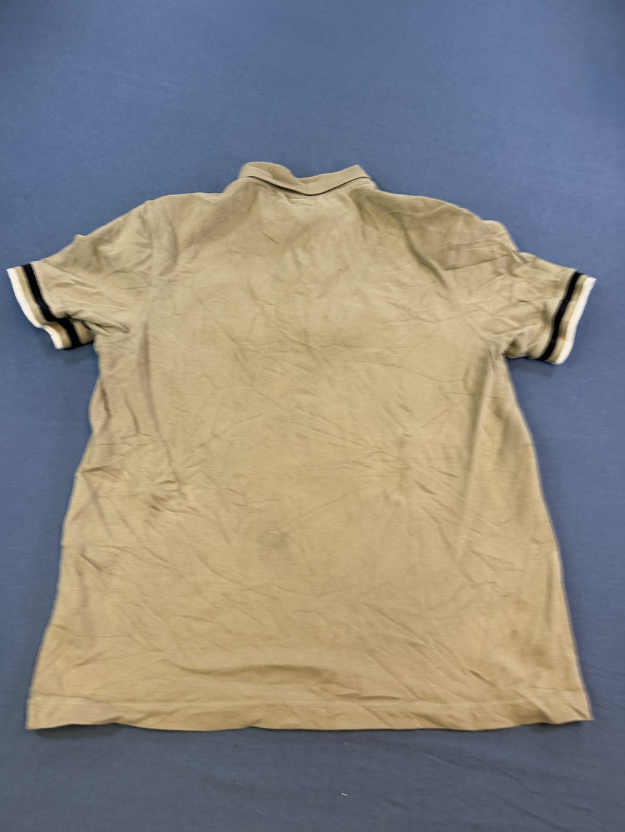 Beige Barbour International motorpolo (zip-polo), maat M