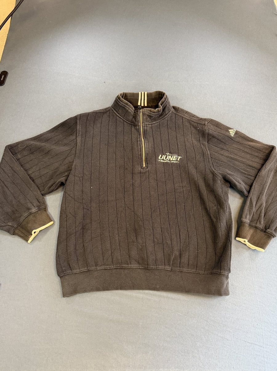 Zwarte adidas sweater met ritskraag (quarter-zip / ritstrui), maat S