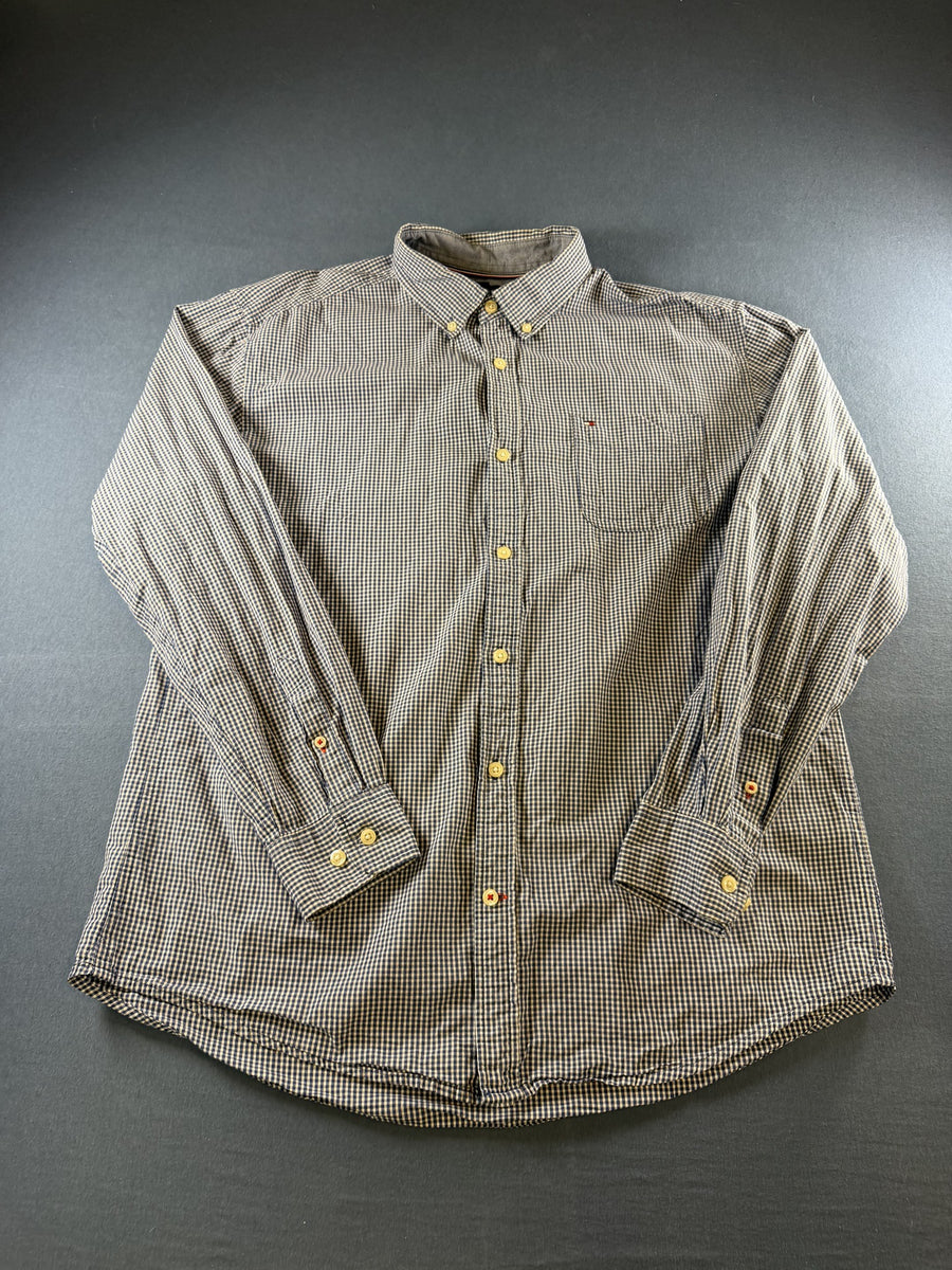 Tommy Hilfiger overhemd blauw geruit maat XL button-down