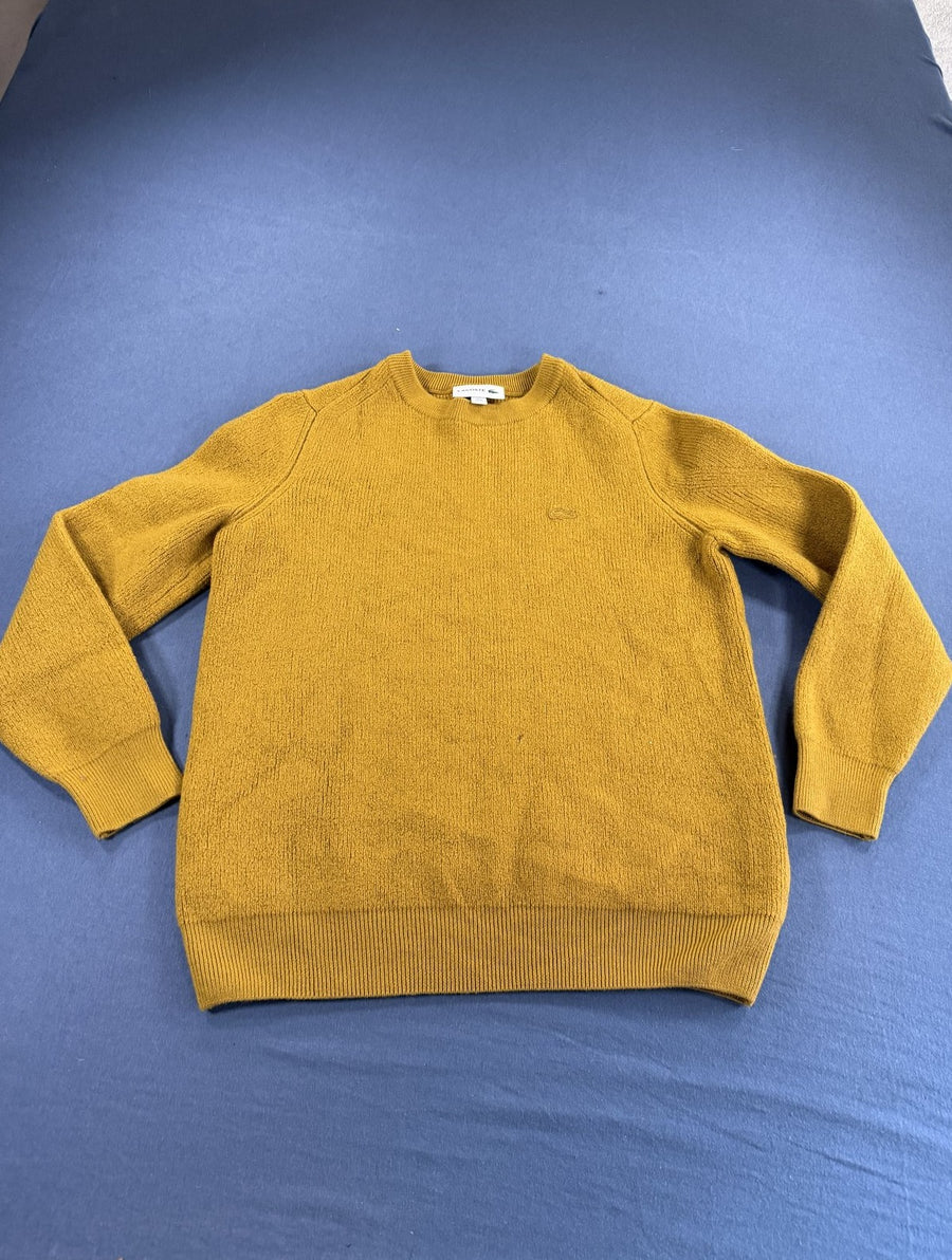 Okergeel Lacoste pullover (trui) maat XL met raglanmouw