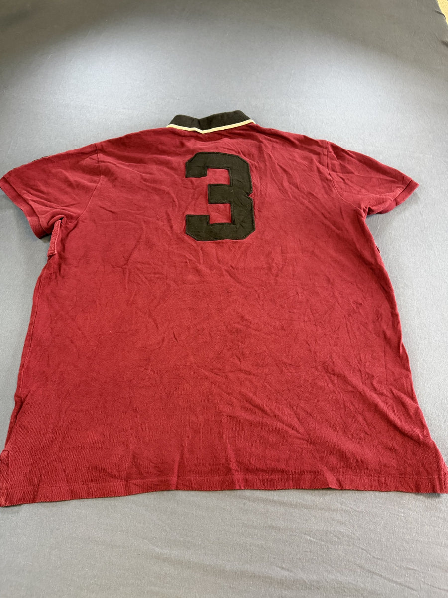 Rood Polo Ralph Lauren Houston chenille shirt (poloshirt / polo, maat XL)