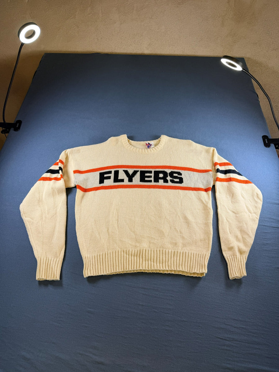 Cliff Engle Ltd trui beige print heren maat S wol sweater pullover gebreid
