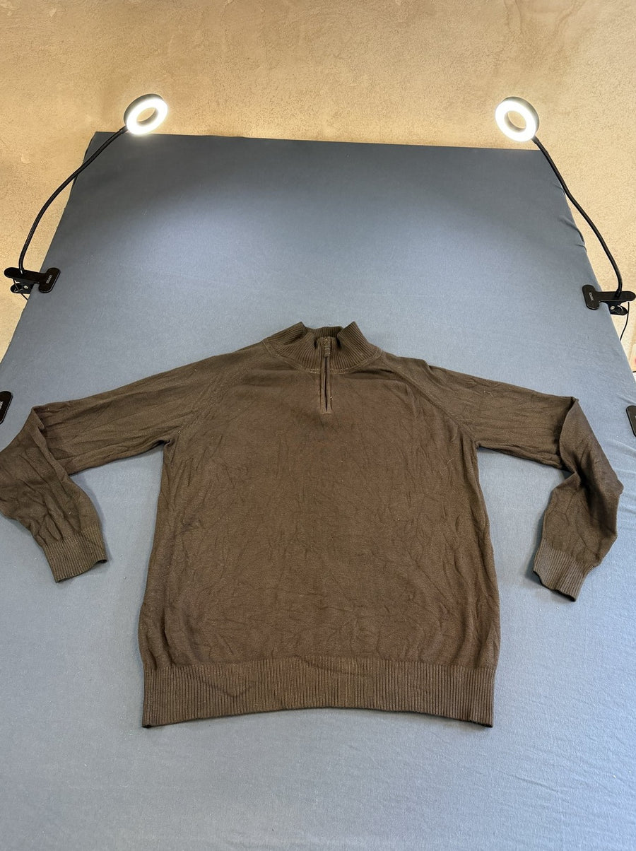 Bruine Timberland trui, maat L (quarter zip / halfrits pulli)