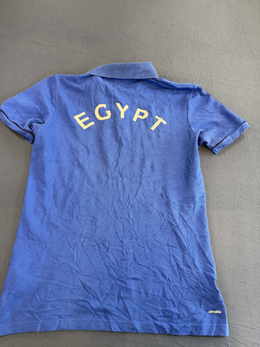 Blauw adidas voetbalshirt Egypte (sportpolo), maat S