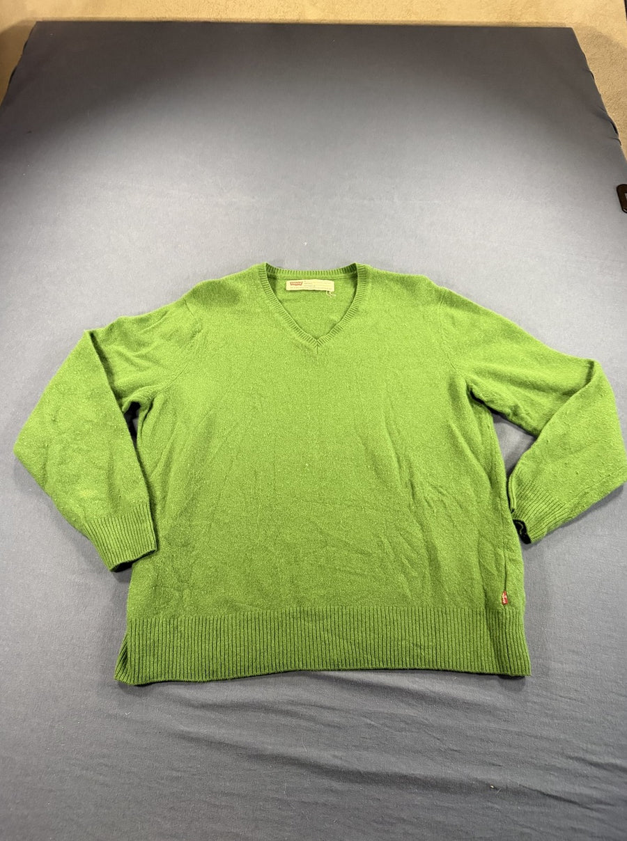 Groene Levi's trui (V-halspullover / gebreide sweater) maat XL