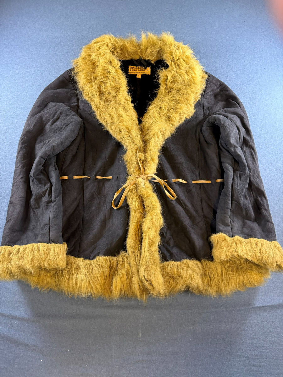 Vintage Dressing Afghaanse jas blauw dames maat L