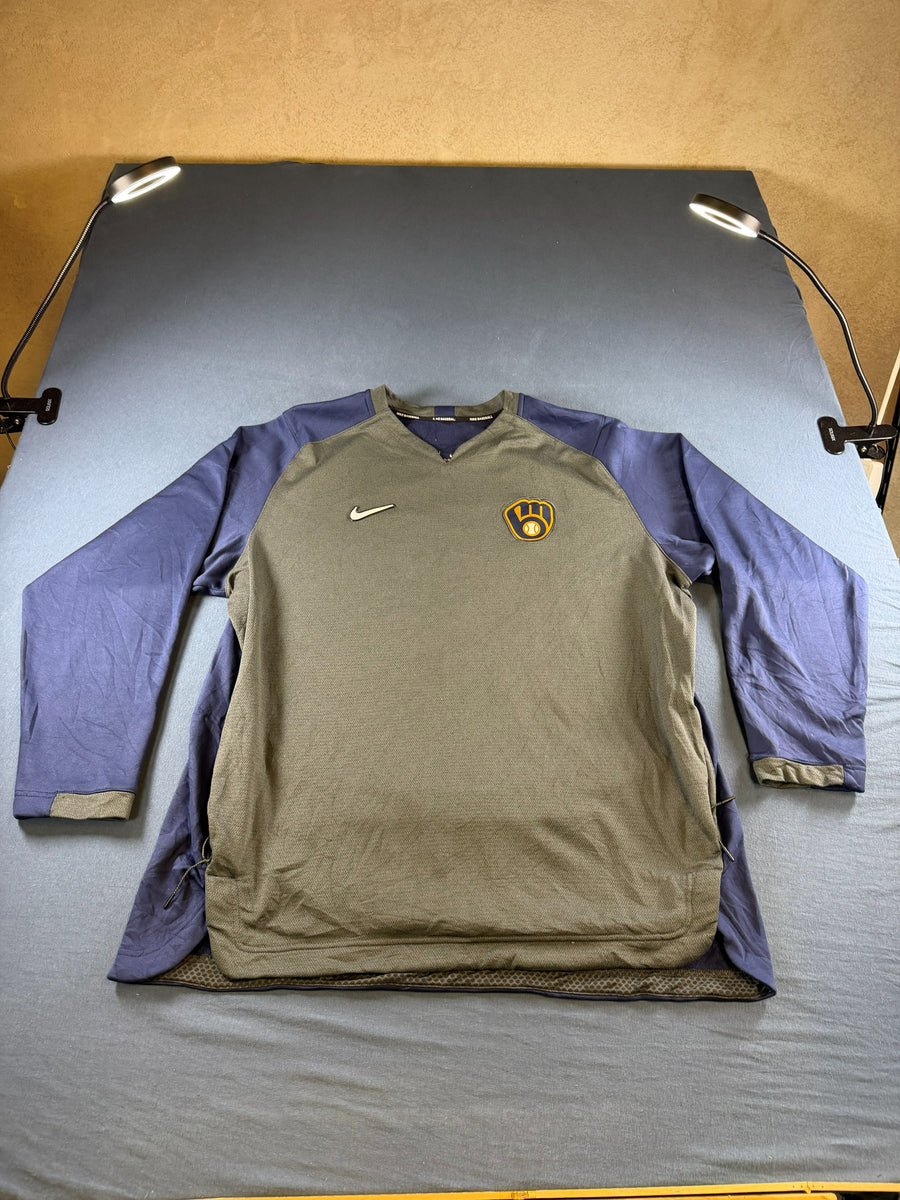 Nike Sportshirt grijs Milwaukee Brewers