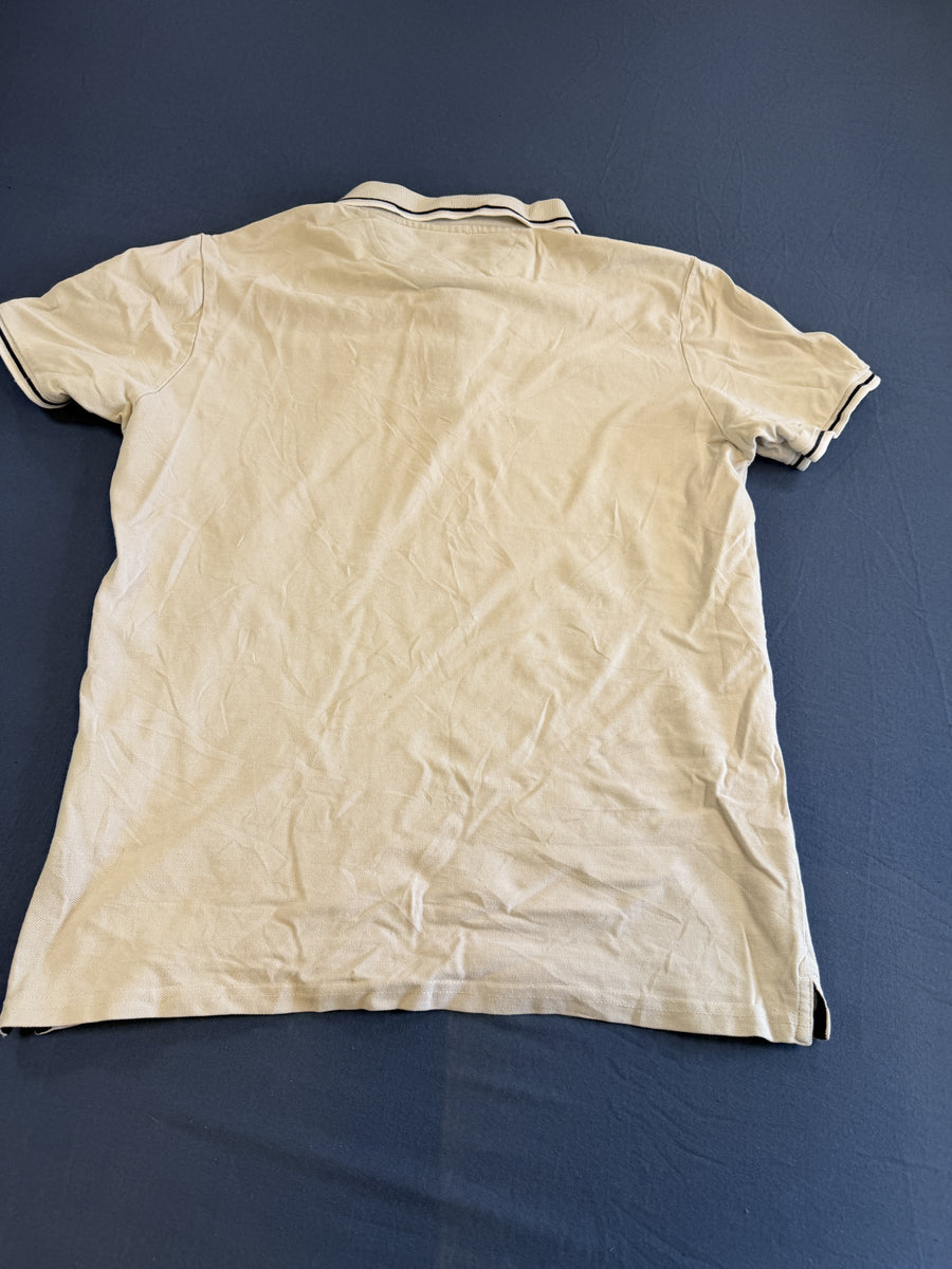 Wit Champion polo (maat S), poloshirt / tennisshirt met gestreepte boord