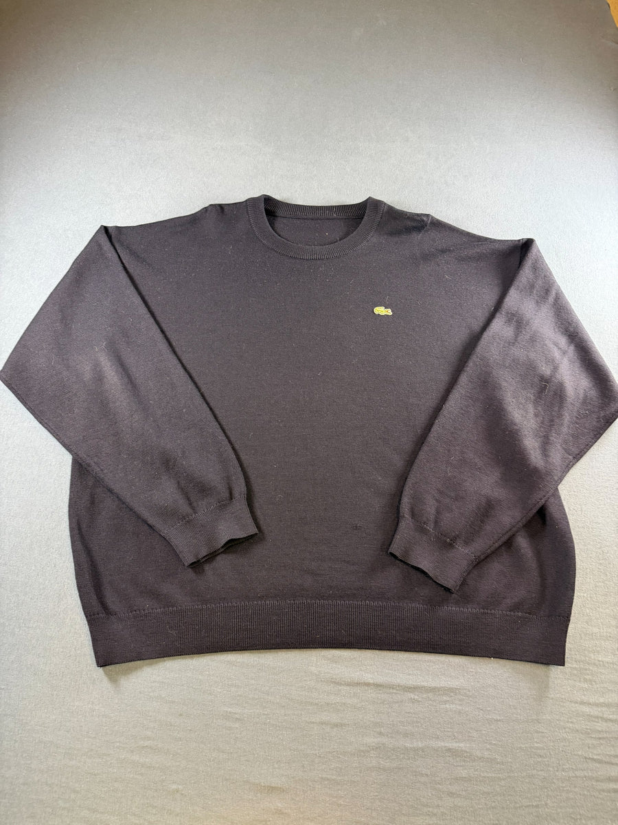 Lacoste trui blauw heren maat XL ronde hals crewneck sweater pullover vintage