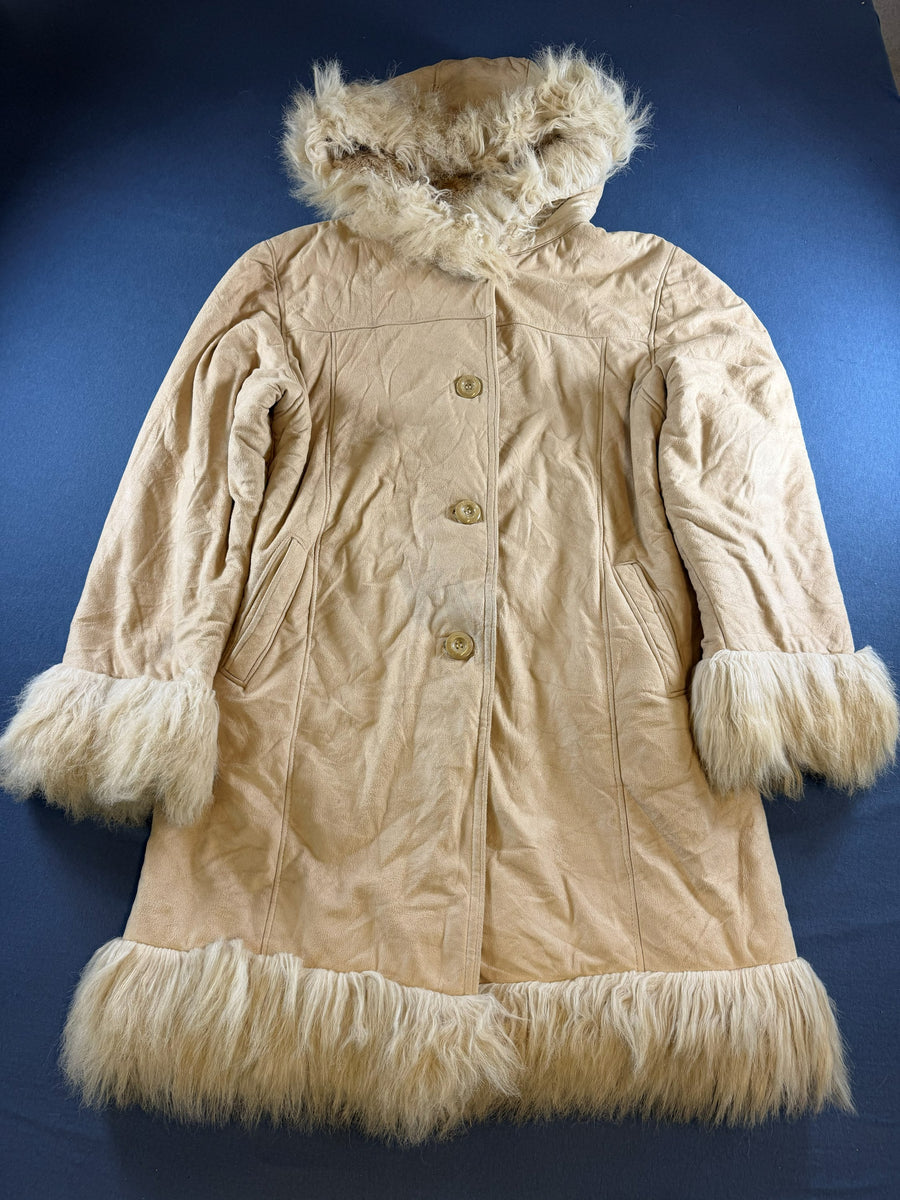 Vintage Dressing Afghaanse jas beige dames maat M