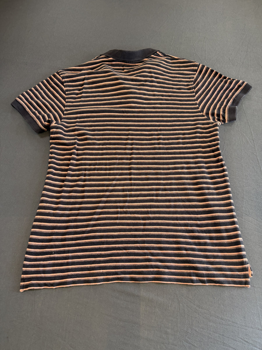 Marine-zalm gestreept Levi's shirt (poloshirt), maat L