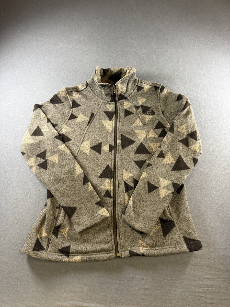 The North Face fleecejack grijs maat M driehoekprint