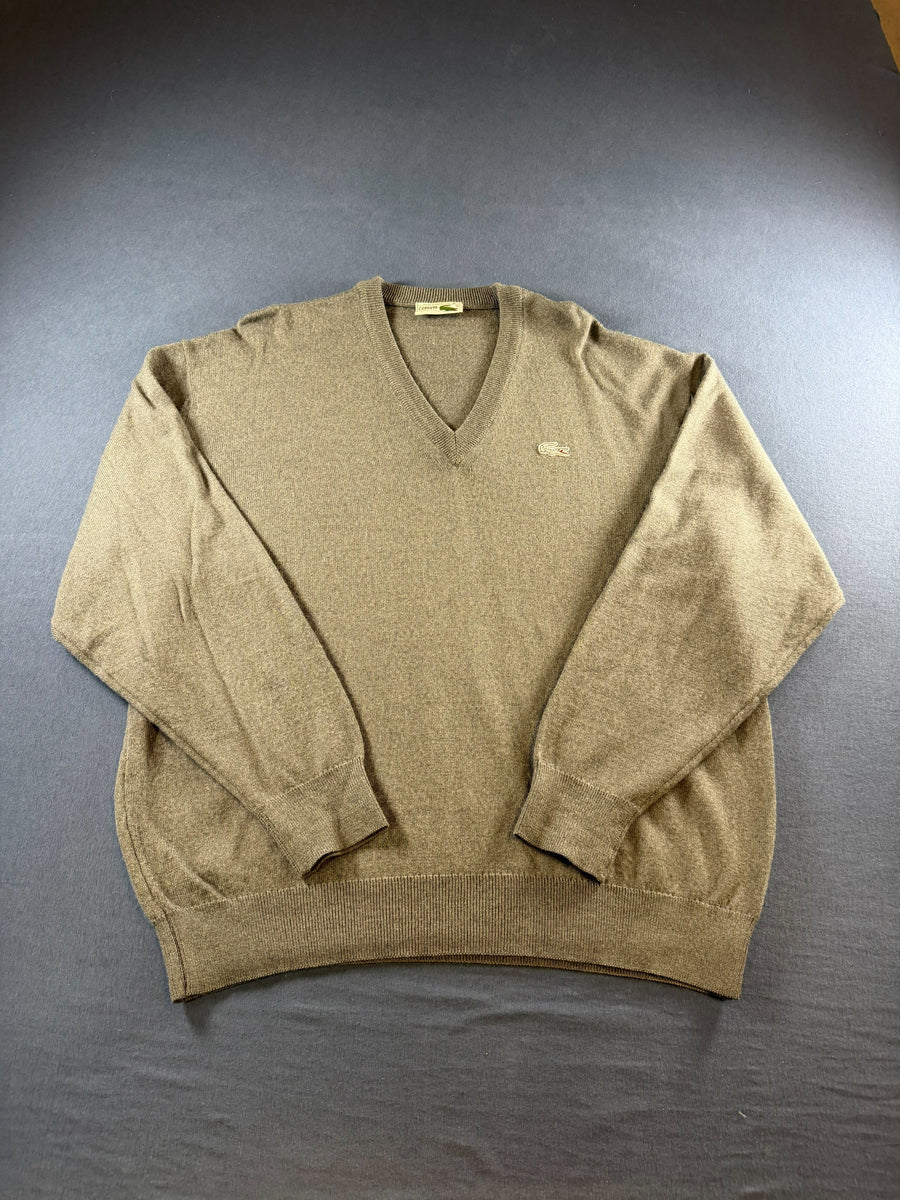 Lacoste trui grijs heren maat L sweater pullover gebreid vintage