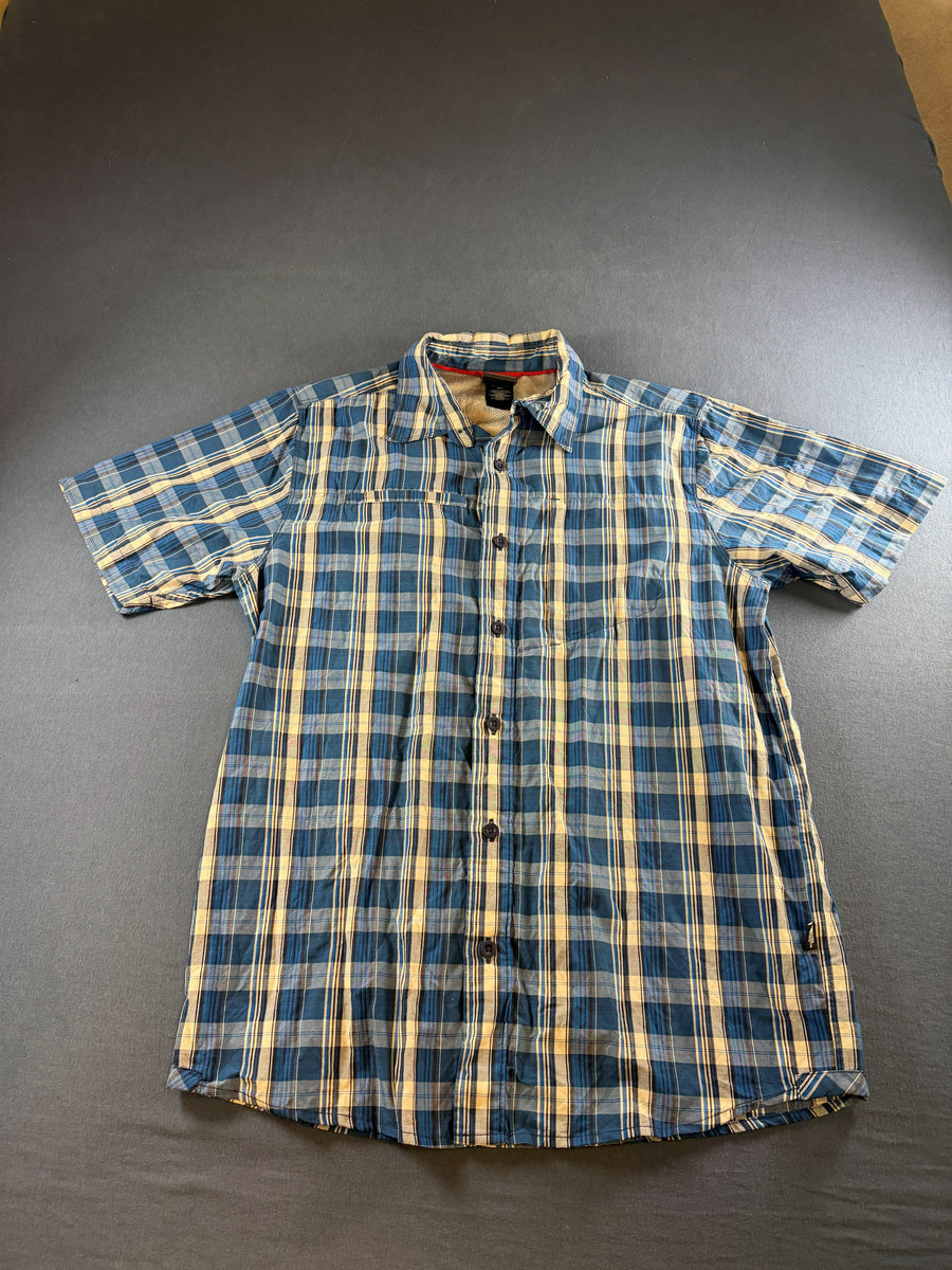 The North Face blouse blauw geruit heren maat S overhemd flanel check shirt houthakkershemd geblokt