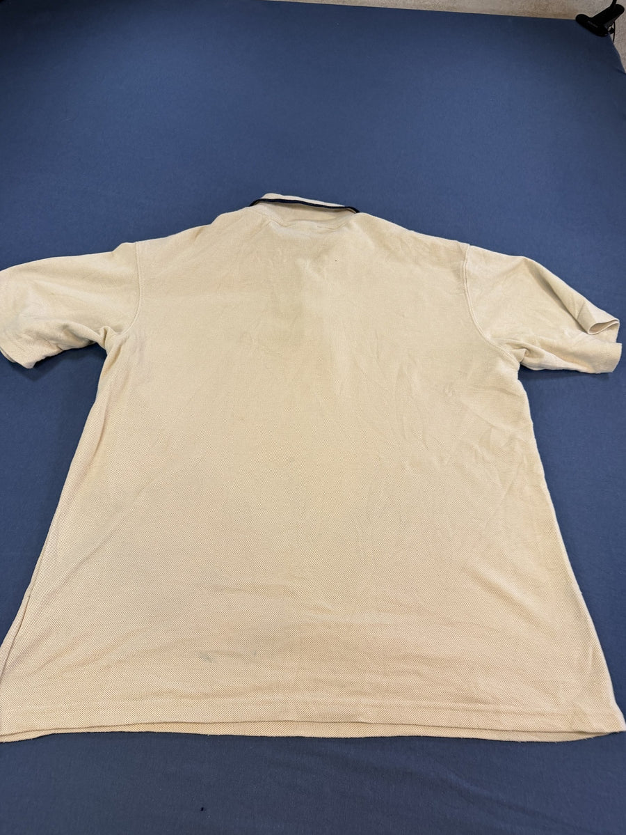 Beige Umbro sportpolo met navy details (piqué poloshirt / casual shirt), maat M