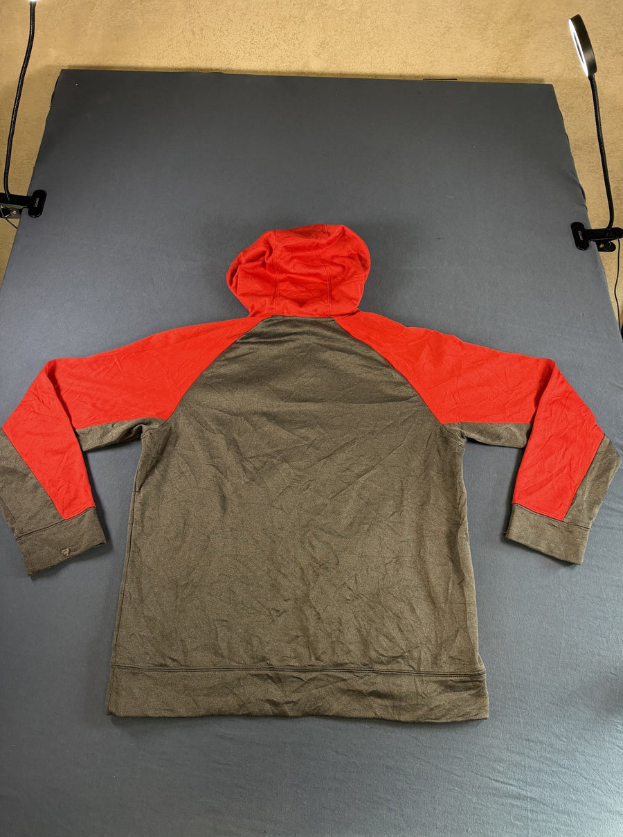 Grijs-rood colorblockvest (fleecevest / sweatvest) Russell Athletic heren M