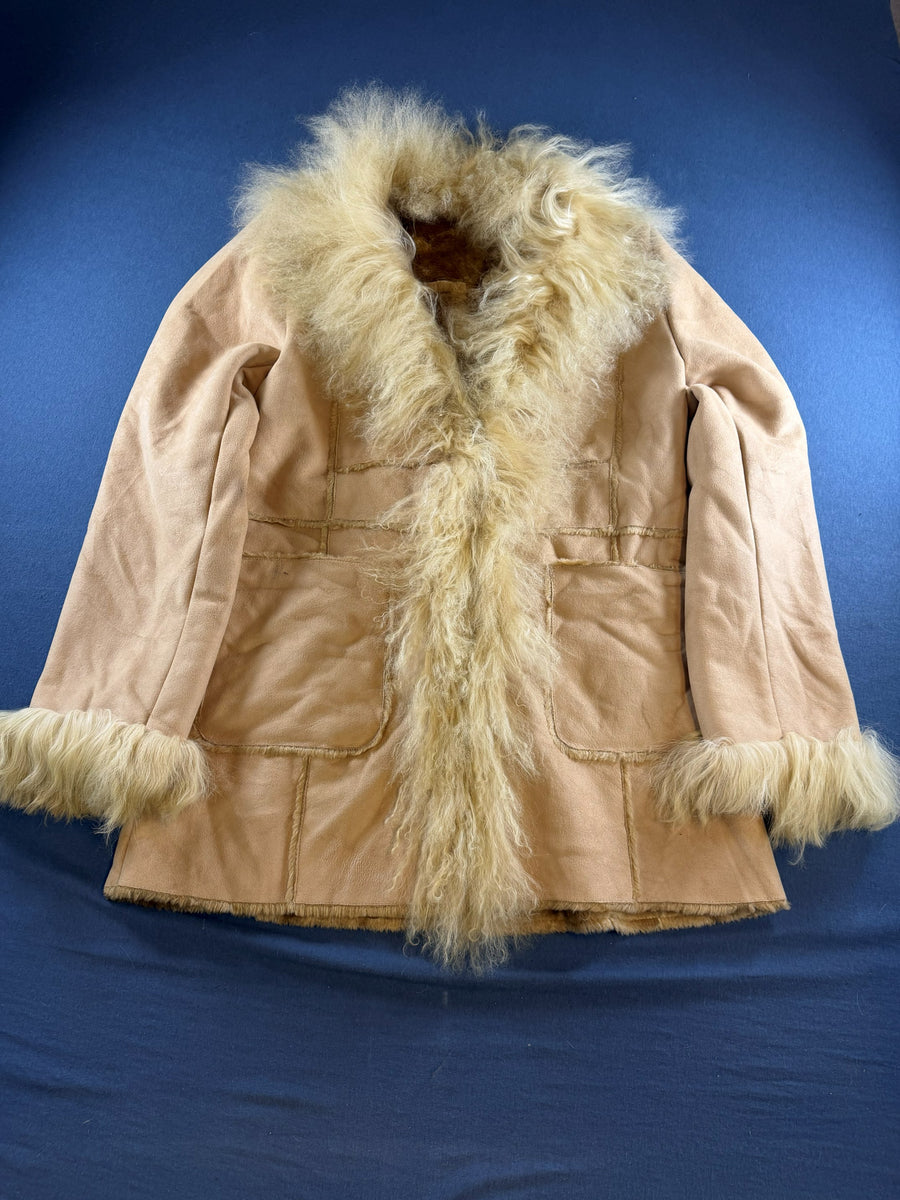 Vintage Dressing Afghaanse jas beige dames maat M