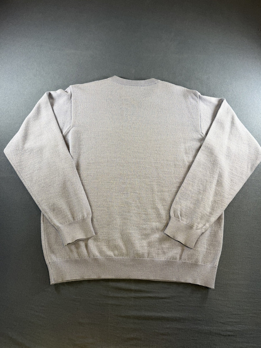 Blauwe Lacoste pullover (trui) van wol - heren maat L, ronde hals