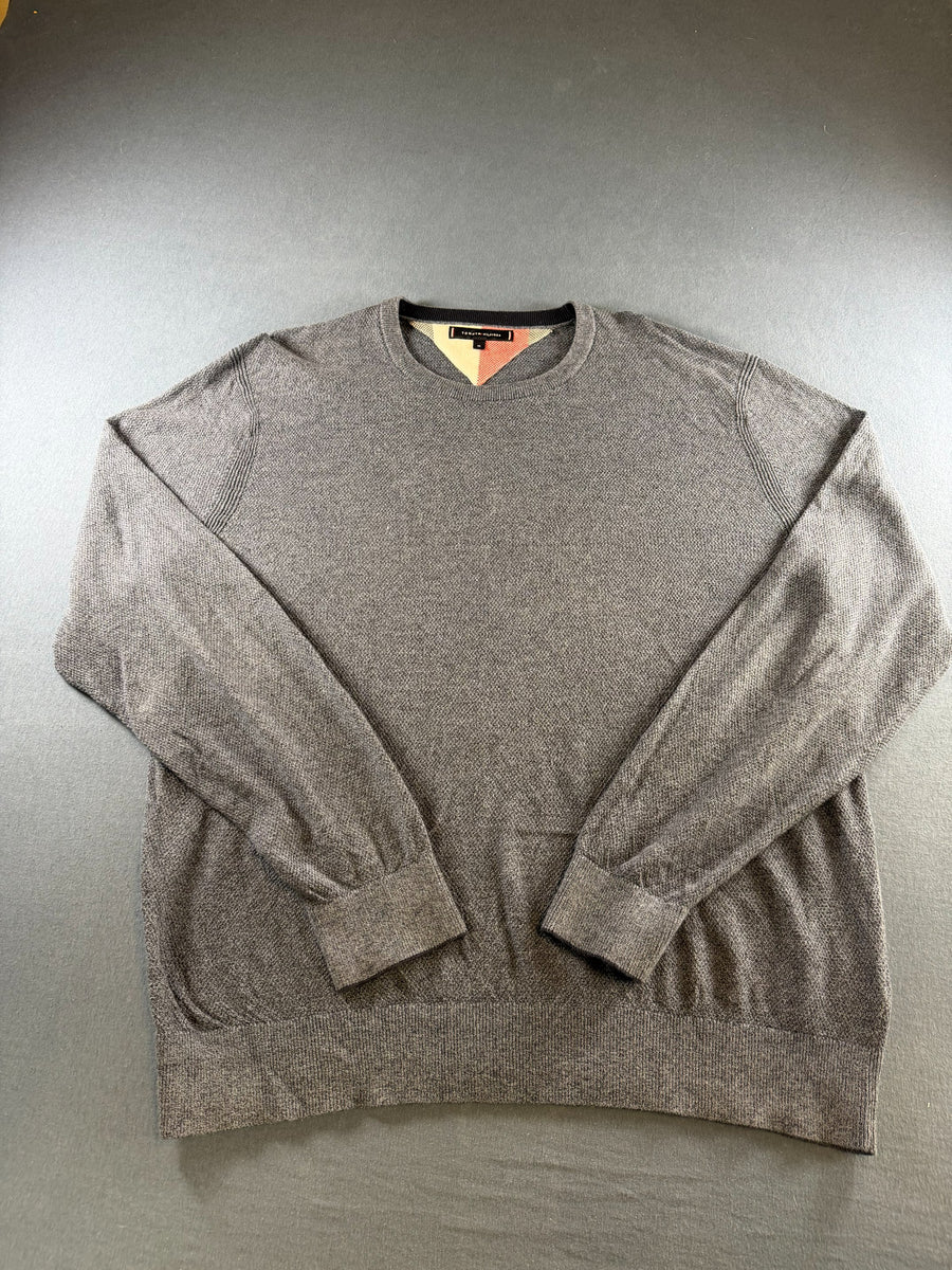 Tommy Hilfiger trui grijs heren maat XL sweater pullover gebreid