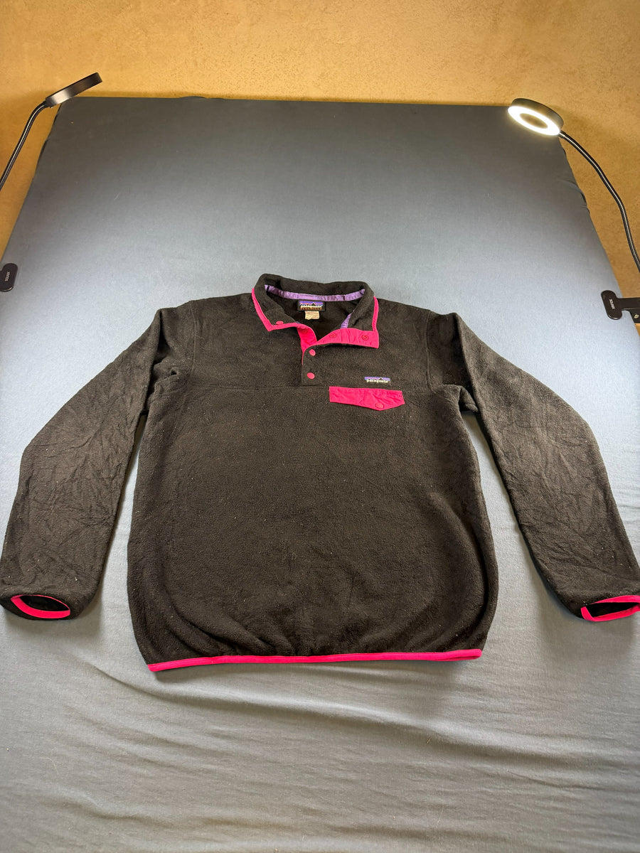 Patagonia Synchilla Snap-T trui zwart dames maat M sweater pullover