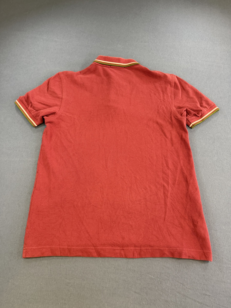 Rode Fred Perry M3600 polo, maat S (poloshirt met twin tipping)