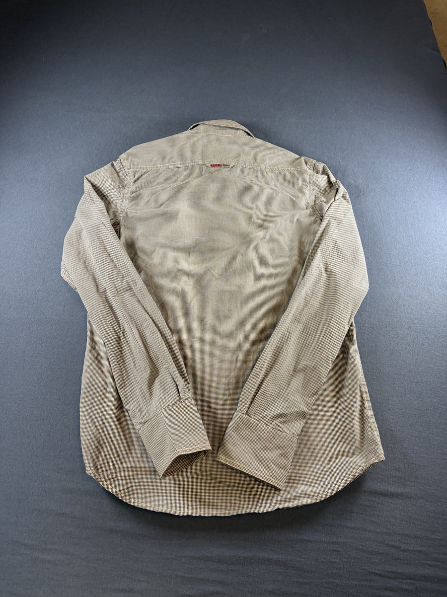 Blauw geruit Superdry herenoverhemd maat M (flanelblouse / houthakkershemd)