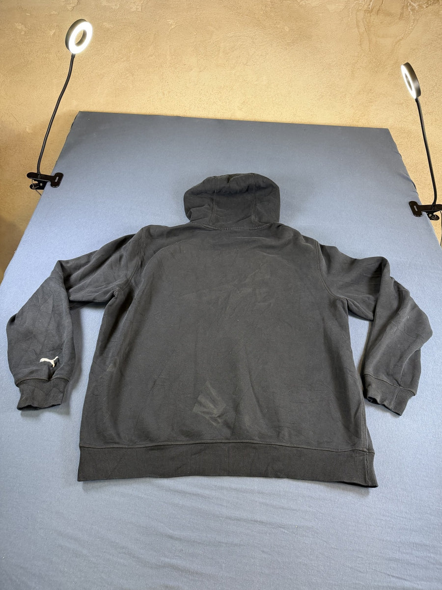 Zwarte Puma hoodie (capuchonvest) met geborduurd logo, heren maat XL